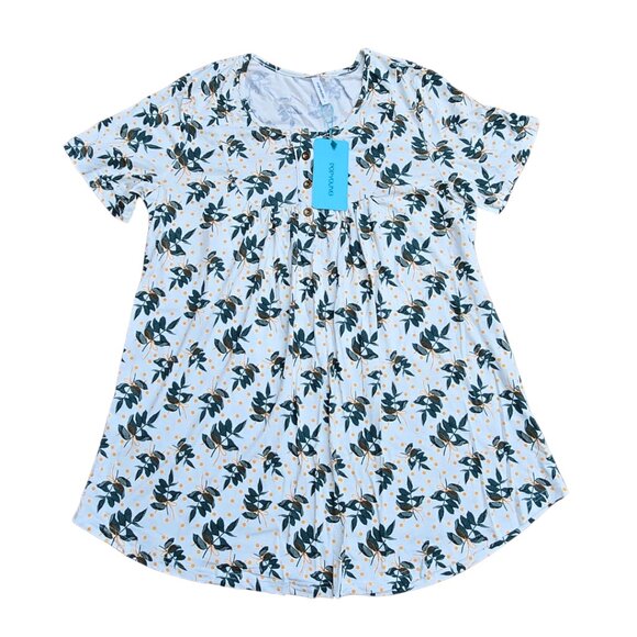 Casual Short Sleeve Floral Loose Fit Women's Summer Top - Large - Picture 1 of 3